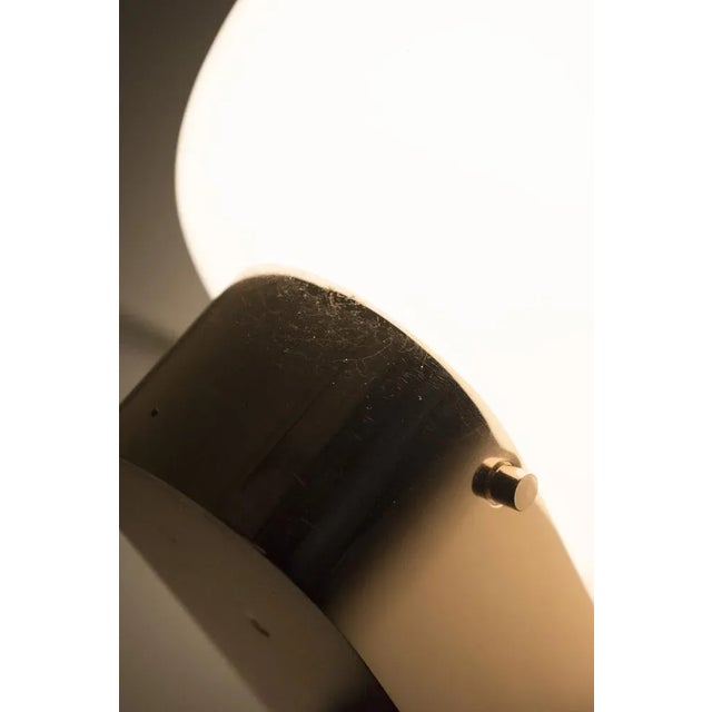 White Brass Wall Lamp in White Glass For Sale - Image 8 of 9