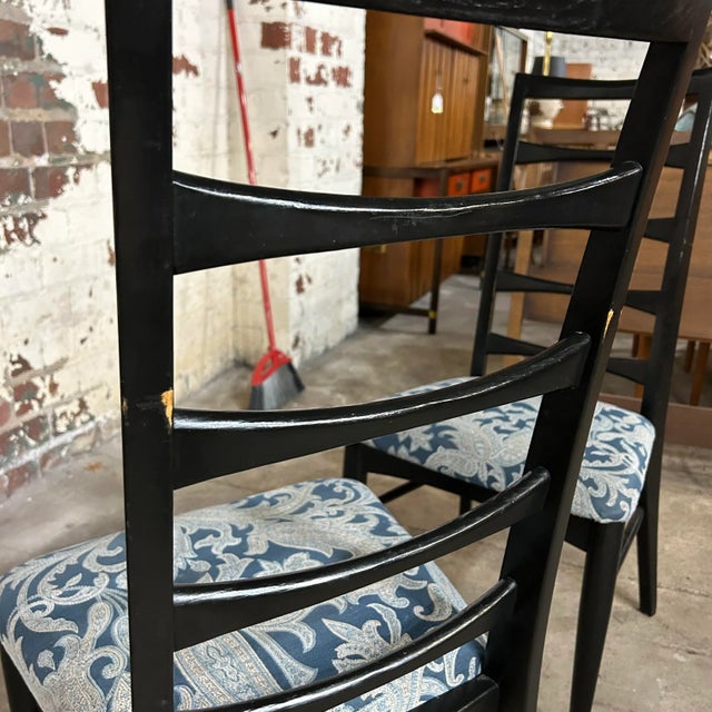 Pearsall Style Round Glass Kitchen Dining Table With 4 Chairs For Sale - Image 10 of 12