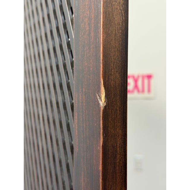 Wood Lattice Folding Screen, Large For Sale In San Francisco - Image 6 of 12