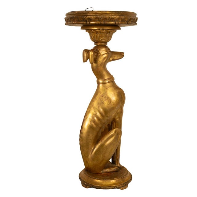 Antique French 18thC Louis XVI Gilt-Wood Greyhound Dog Jardinière Stand 1780 For Sale - Image 9 of 18