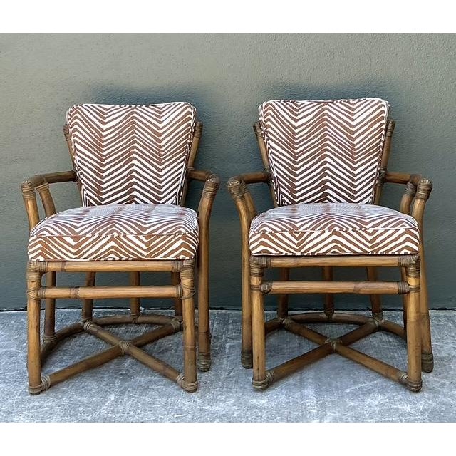 These iconic McGuire rattan lounge chairs are a testament to the timeless marriage of organic materials and high-end...