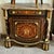 French Marble Top Buffet Cabinet With Marquetry Inlay & Bronze Accents For Sale - Image 3 of 3