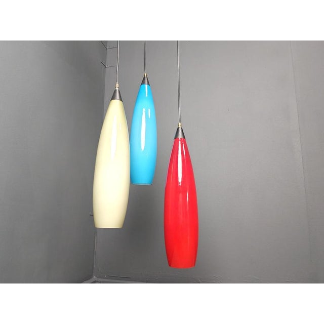 Vintage 3 Glass Pendant Lights from Vistosi, 1970s For Sale - Image 9 of 15