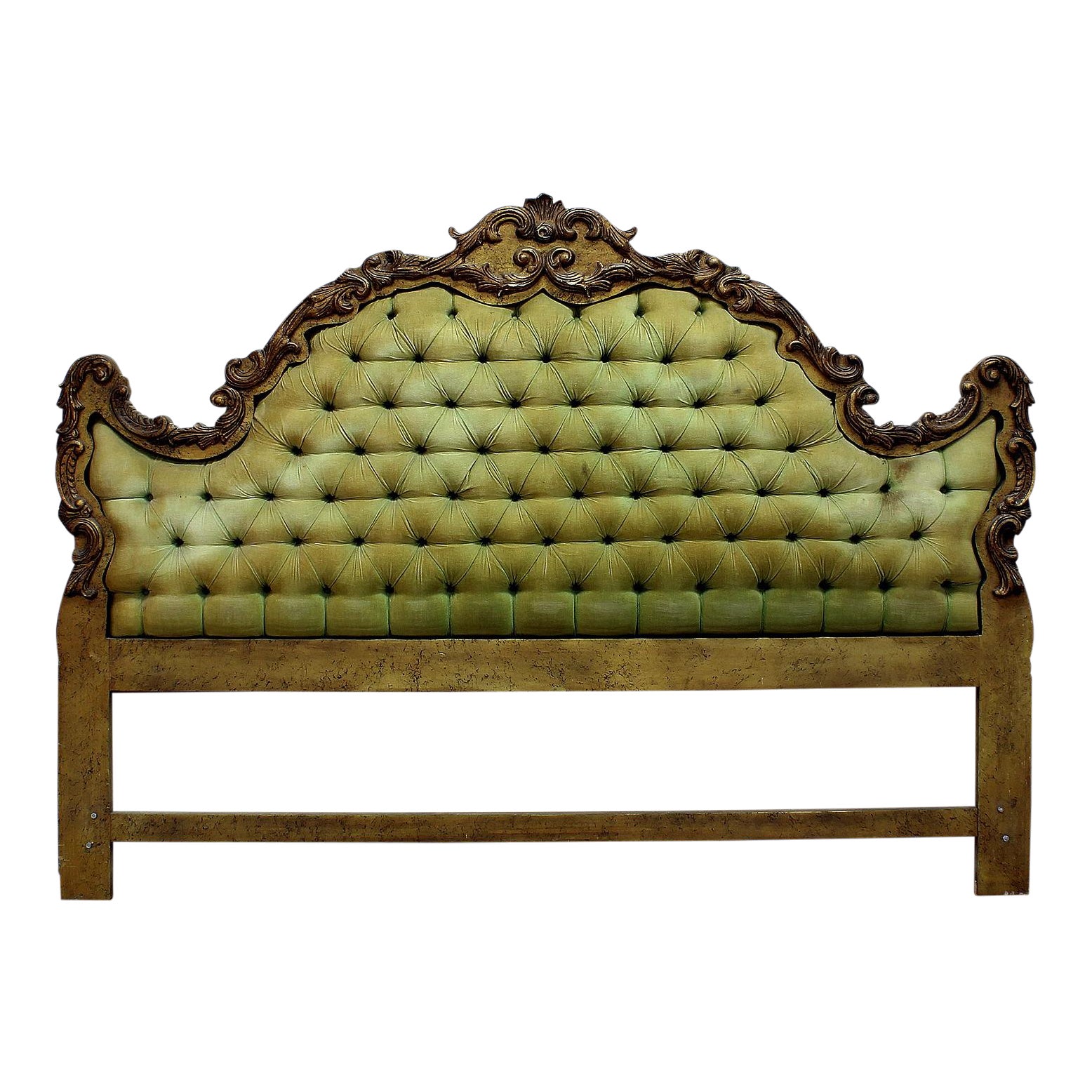 Wooden Green Tufted Velvet King Headboard Chairish
