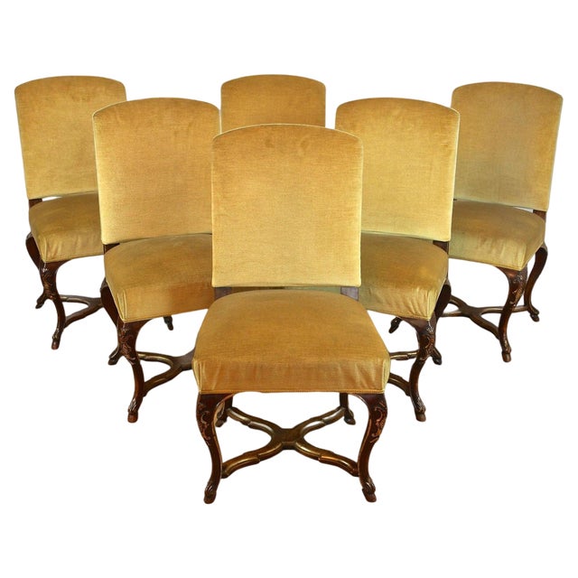 18th Century Baroque Dining Chairs with Gilt Accents, Italy, 1790, Set of 6 For Sale