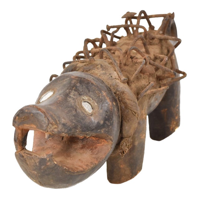 Early 20th Century Bakongo Villi Pig Fetish For Sale