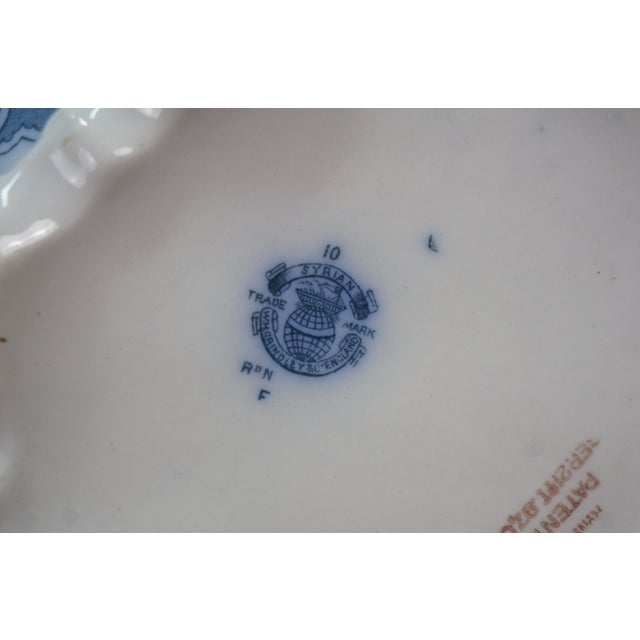 Antique w.h. Grindley Flow Blue Pitcher 1897 English Ironstone Water Jug For Sale - Image 10 of 13