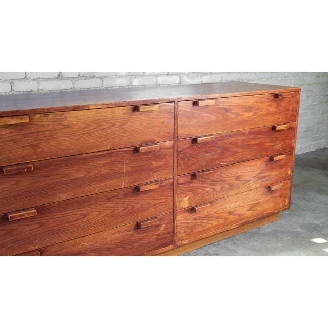 Wood 1970s Charles Webb Eight-Drawer Oak Dresser For Sale - Image 7 of 18
