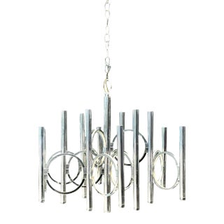 Vintage Scolari for Lightolier Chrome Chandelier For Sale