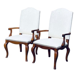 Ethan Allen Country French Arm Chairs - a Pair For Sale