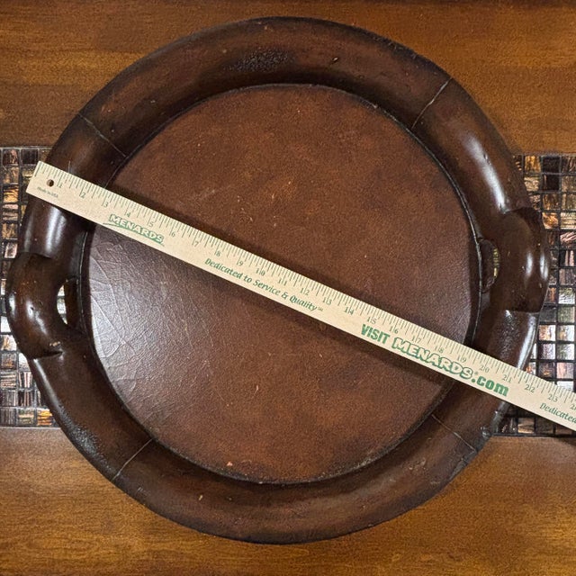 Hollywood Regency Vintage Tray - Platter 21" Carved Wood Serving For Sale - Image 3 of 9