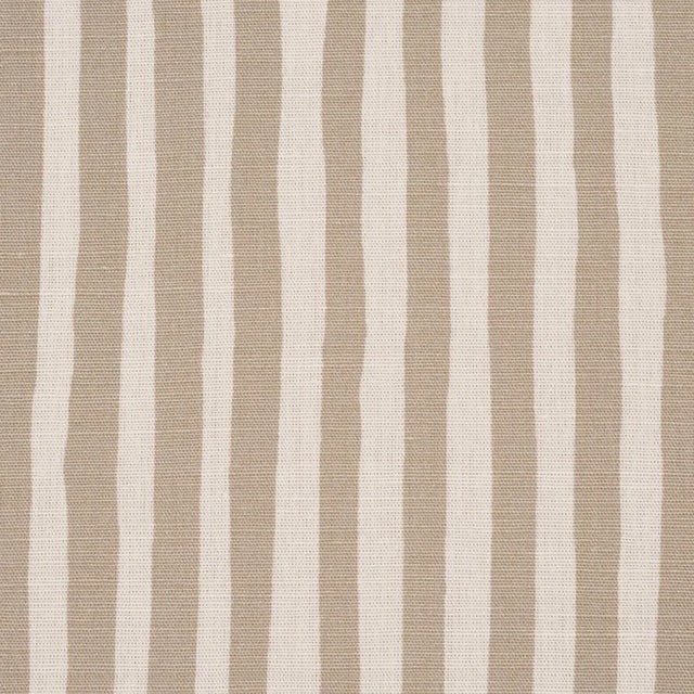 Schumacher Schumacher Chaney Stripe Fabric In Sand For Sale - Image 4 of 5