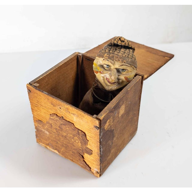 Rustic 19th or 20th Century Creepy German or Folk Art Jack in the Box Jester For Sale - Image 3 of 11