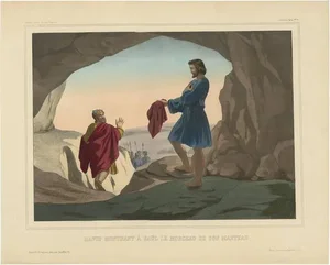 Becquet Frères, No. 8: David Showing Saul the Tip of His Coat, 1840, Print