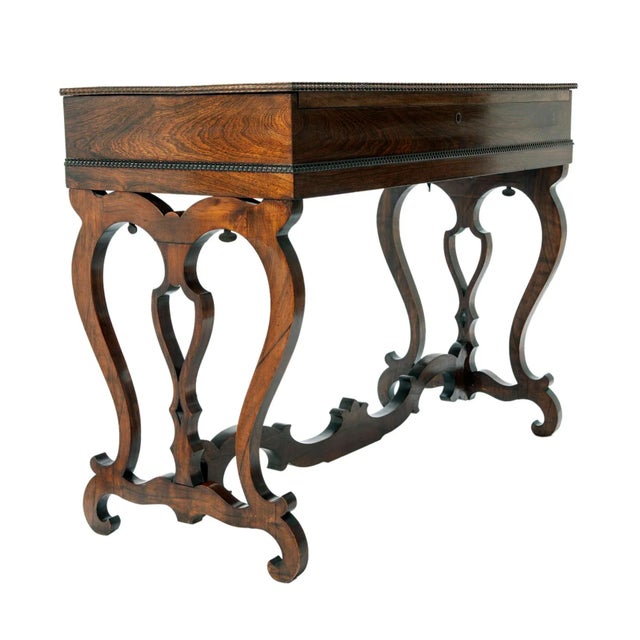 Wood Early 19th Century Rosewood Flip-Top Writing Desk For Sale - Image 7 of 12