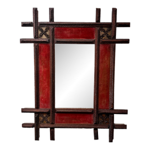 Antique Folk / Tramp Art Mirror C Late 1800s