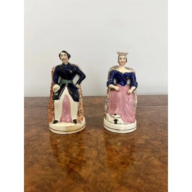 Lovely pair of antique Victorian Staffordshire 'royal' figures having a lovely pair of antique Victorian Staffordshire...