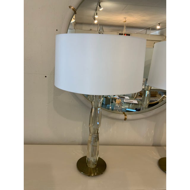 Contemporary Pair of Multifaceted Lamps For Sale - Image 3 of 4
