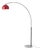 Half Dome 92" Mid Century Floor Lamp in Red/Black - White Marble Base For Sale
