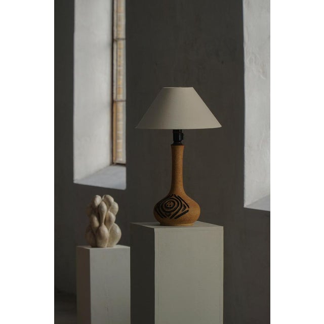 Mid-Century Danish Brutalist Stoneware Table Lamp, 1960s-1970s For Sale - Image 9 of 15