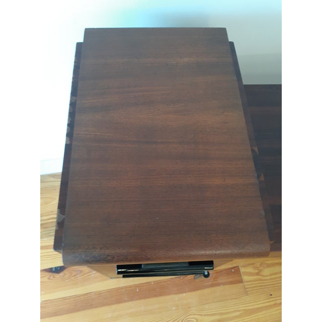 Brown 1940s Donald Deskey Machine Age Dressing Table or Desk For Sale - Image 8 of 11