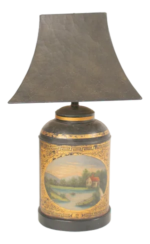 Antique Tole Tea Canister Lamp