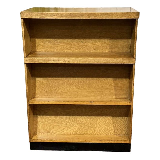 English Double-Sided Oak School Library Bookcase For Sale