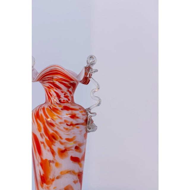 Vintage Orange Murano Glass Vase by Fratelli Toso, 1940s For Sale - Image 7 of 10