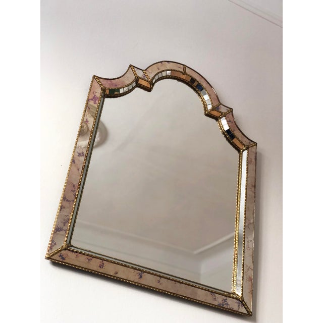 1990s Large Vintage Venetian Brass Mirror – Gold Hollywood Regency, Spanish 1990s For Sale - Image 5 of 12