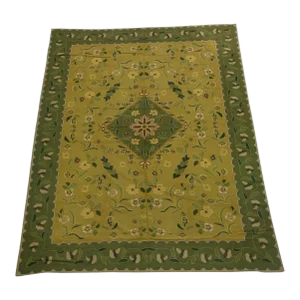 1920 Floral Yellow Needlepoint Rug