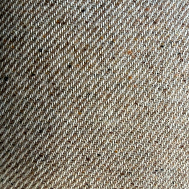 Custom Made Beige Wool Pillow With Brass Zipper and Down Insert For Sale In Los Angeles - Image 6 of 7