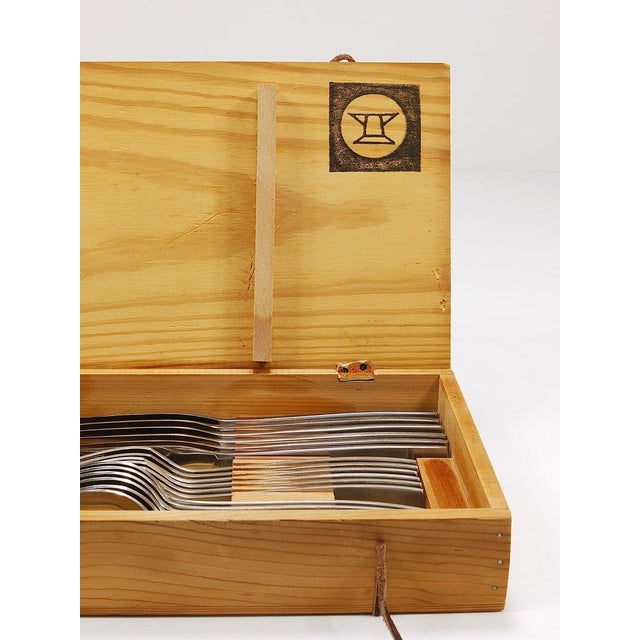 Austrian Boxed Flatware Cutlery for Six People, 1950s, Set of 30 For Sale - Image 13 of 17