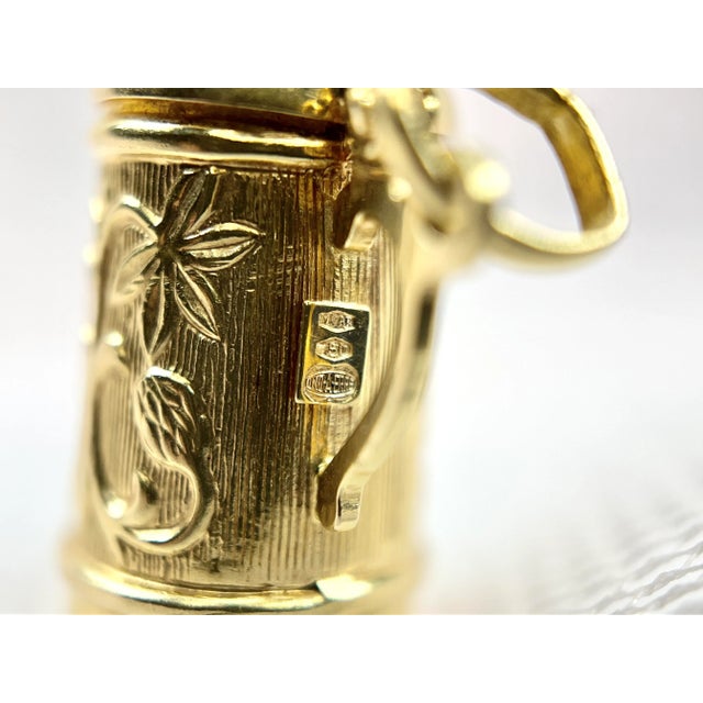 Vintage Italian 18k Yellow Gold Beer Stein Charm For Sale - Image 11 of 12