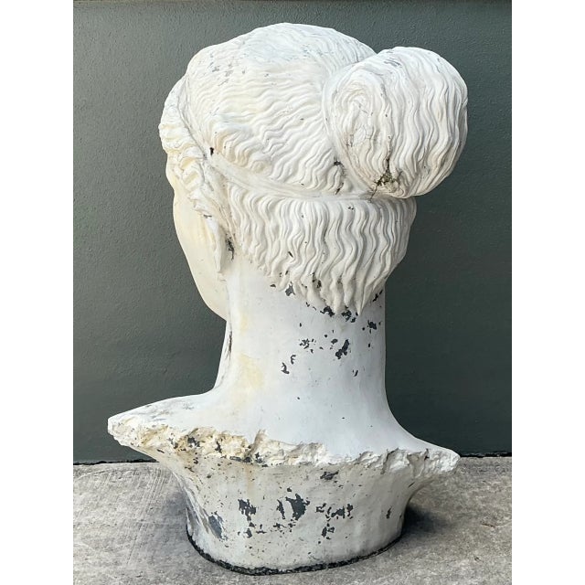 Traditional Vintage Monumental Fiberglass Roman Goddess Head Sculpture For Sale - Image 3 of 12
