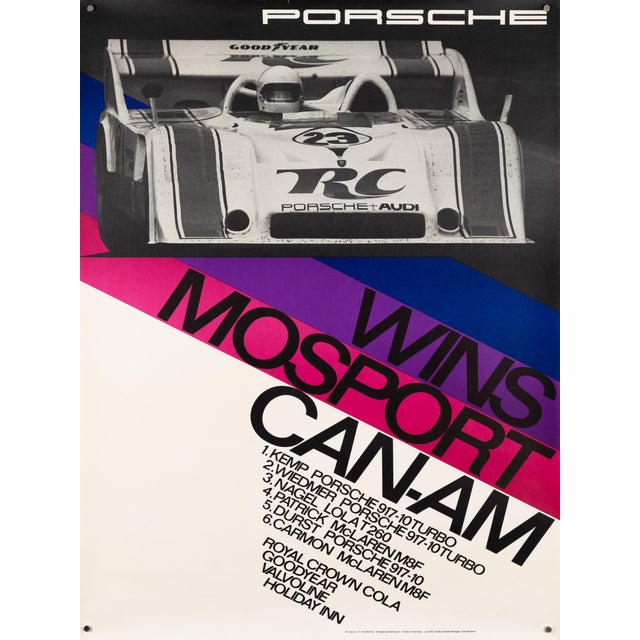 Porsche Wins Mosport Can-Am Poster from Atelier Strenger, 1973 For Sale - Image 9 of 9