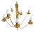 Stilkronen Mid-Century Modern Nine Lights Gold Plate & Brass Chandelier Italy For Sale