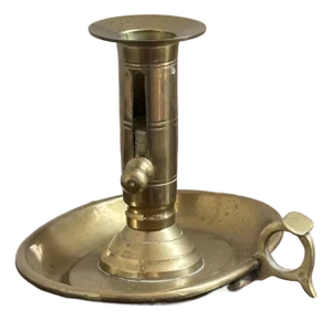 Mid-19th Century Handcrafted Brass Push-Up Chamberstick