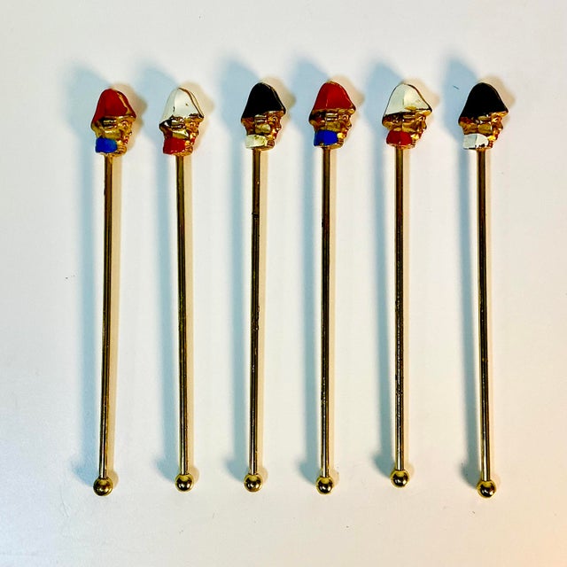 Metal Early 1900s Antique Boho Chic French Soldiers Swizzle Sticks - Set of 6. For Sale - Image 7 of 10