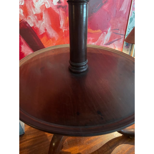 Antique Mahogany Dumb Waiter Silent Butler Three Tier Server For Sale - Image 4 of 12