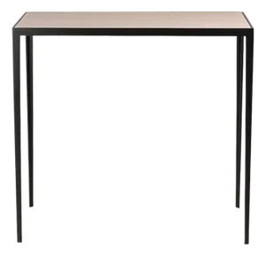 Narrow 'Etude' Wrought Iron and Honed Cream Limestone Console by Design Frères