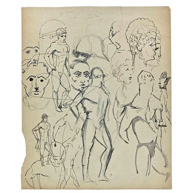 The Sketches of Figures is an original Drawing on paper realized by French painter Norbert Meyre in the mid-20 century....