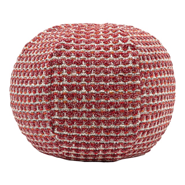 The House Of Scalamandré Heatherton Circle Pillow In Rouge For Sale