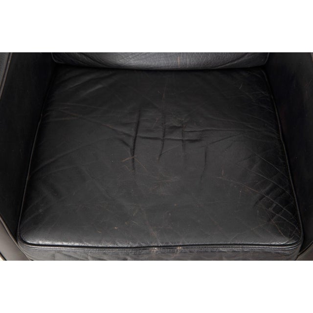 Pair of Mogens Hansen Mh195 Black Leather Armchairs With Ottoman Stool For Sale - Image 17 of 18