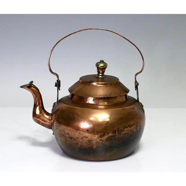 Early Antique Rustic Copper Tea Pot or Kettle With Lid, Early 1900