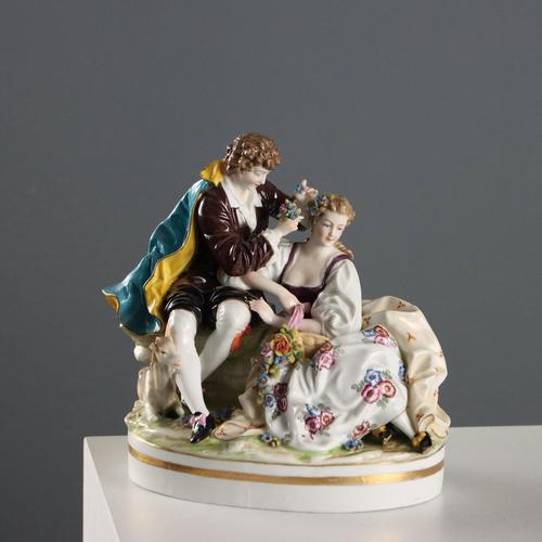Porcelain Sculpture Group from E & A Muller Thuringia For Sale - Image 12 of 12