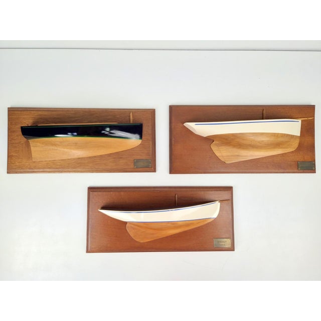 Vintage Handcrafted Half-Model Côtre De Carantec Boat by Daniel Guyomarch, 1990s For Sale - Image 10 of 11
