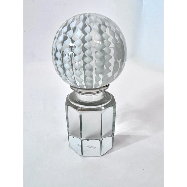 1960s Signed Italian Venini Murano White Ribbon Paperweight For Sale - Image 5 of 10