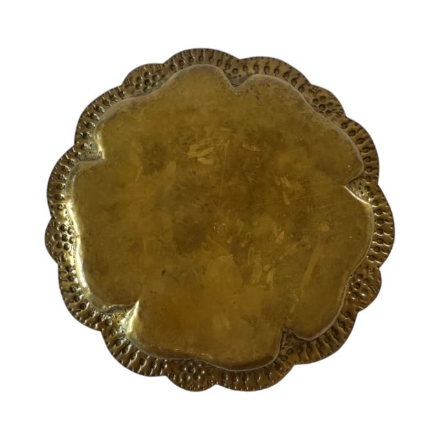 Metal Antique Arts & Crafts German Mendelssohn Hammered Brass Tray For Sale - Image 7 of 9