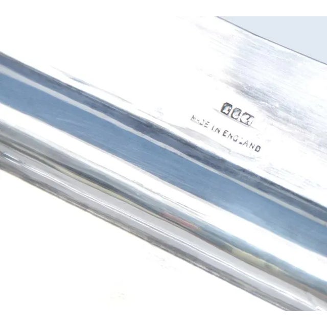 1910s Early 1900s English Silver Plate Inkstand With Glass Inkwells For Sale - Image 5 of 6