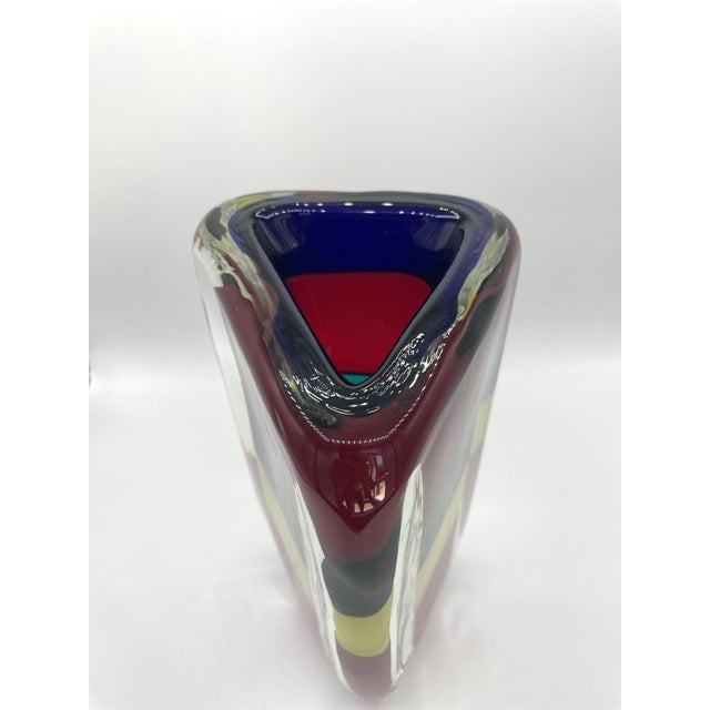 Venini Fasce Sommerso Vase by Fulvio Bianconi for Venini, 1998 For Sale - Image 4 of 7